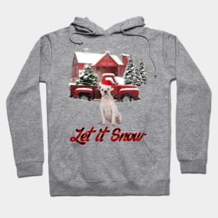 American Bulldog Let It Snow Tree Farm Red Truck Christmas Hoodie